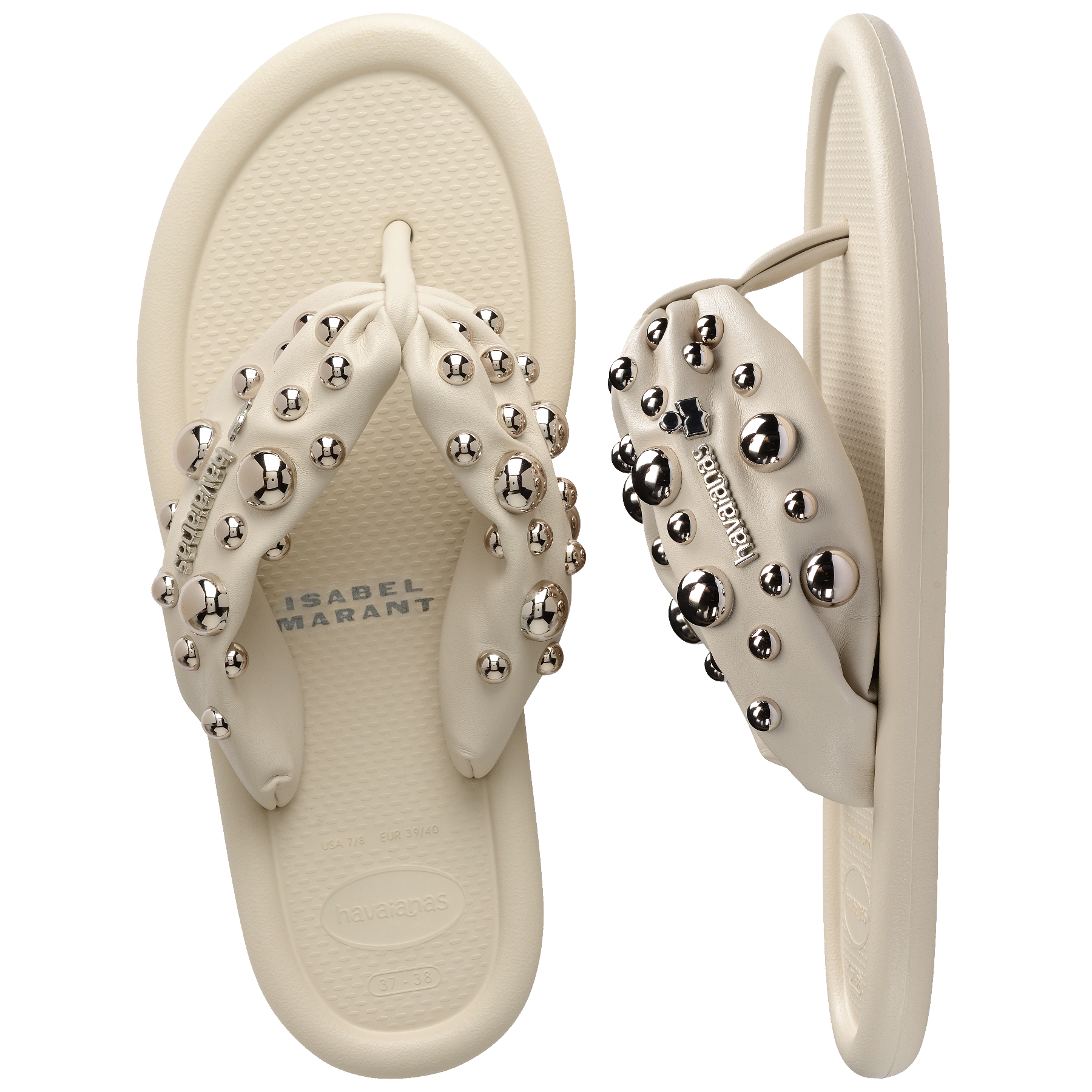 Women's Isabel Marant Maxi Puffed Studs Flip Flops