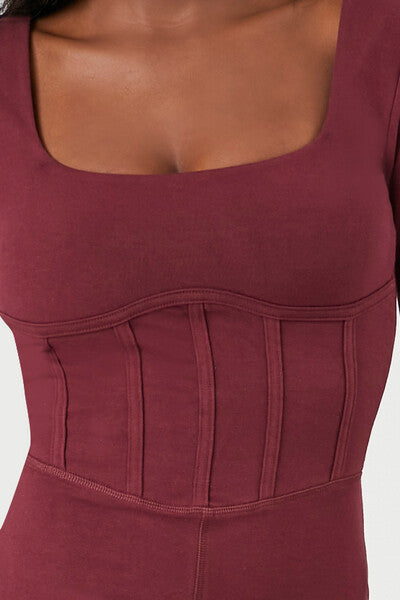 Active Long-Sleeve Corset Jumpsuit