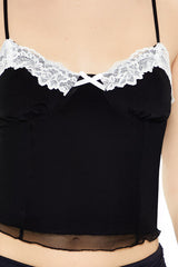 Bustier Bow Lace-Trim Cami