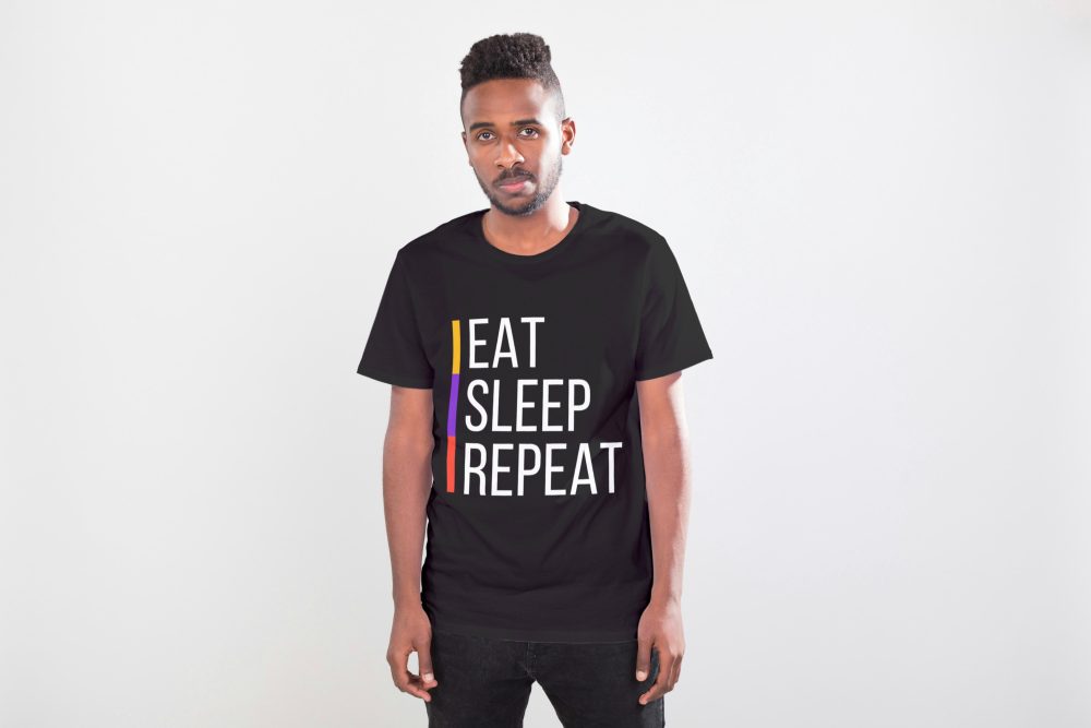 Printed Eat Sleep Repeat Men's Tshirt